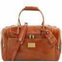 TL Voyager Travel Leather bag With Side Pockets Honey TL141296