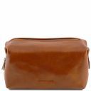 Smarty Leather Toiletry bag - Large Size Honey TL141219