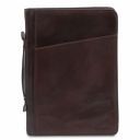 Claudio Exclusive Leather Document Case With Handle Dark Brown TL141208
