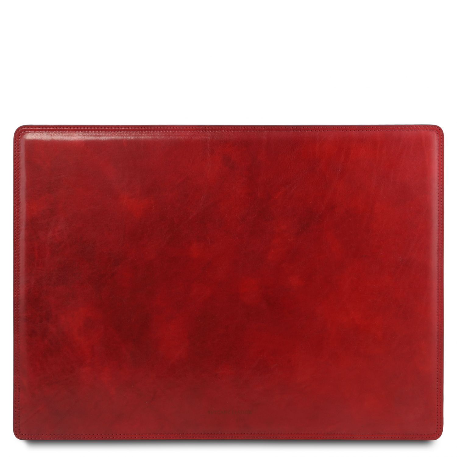 red leather desk blotter