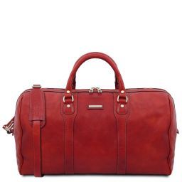 Oslo Travel leather duffle bag - Weekender bag Red TL141913