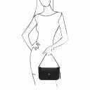 Noemi Leather Clutch Handbag Black TL141959