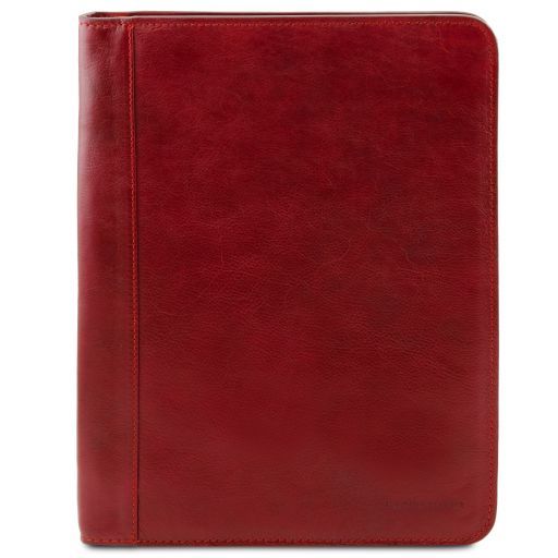 Luigi XIV Leather Document Case With zip Closure Red TL141287