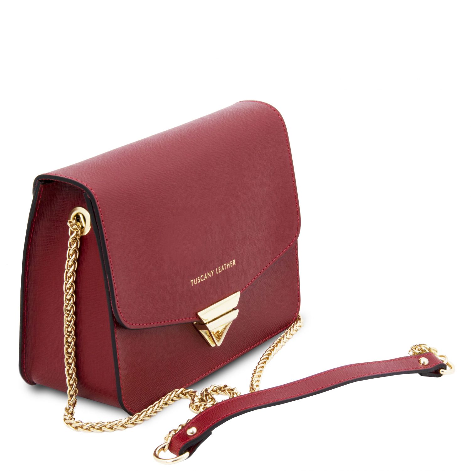 TL Bag Saffiano Leather Clutch With Chain Strap Фиолетовый 