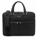 Treviso Leather Laptop Briefcase Black TL141986