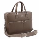 Treviso Leather Laptop Briefcase Dark Taupe TL141986