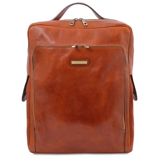 Bangkok Leather Laptop Backpack - Large Size Honey TL141987