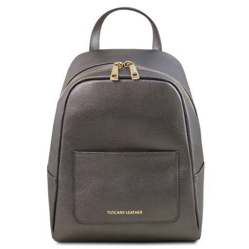 TL Bag Small Saffiano Leather Backpack for Women Black 