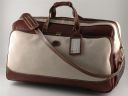 Bora Bora Trolley Leather Canvas bag - Large Size Dark Brown TL30299