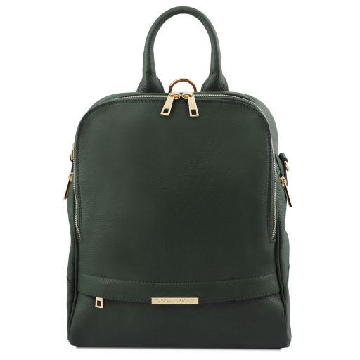 leather backpack with shoulder strap