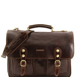 Modena Portafolios en piel con 2 compartimentos - Modelo Grande Marrón oscuro TL100310