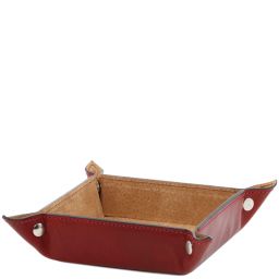 Elegante Vaciabolsillos en Piel Modelo Grande Rojo TL141271