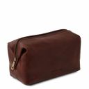 Smarty Leather toilet bag - Small size Brown TL141220