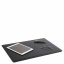 Premium Office Set Schreibtischunterlage, Mauspad und Schale aus Leder Schwarz TL142088