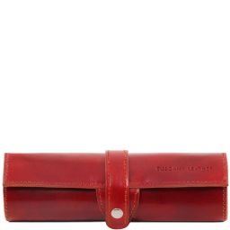 Esclusivo porta penne in pelle Rosso TL141620