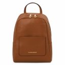 TL Bag Small Soft Leather Backpack for Women Cognac TL142052