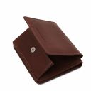 Exclusive Leather Wallet With Coin Pocket Темно-коричневый TL142059