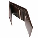 Эксклюзивный кожаный бумажник тройного сложения для мужчин Темно-коричневый TL142057