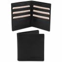Эксклюзивный кожаный бумажник двойного сложения для мужчин Черный TL142060