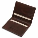 Elegante Porta Tarjetas en Piel Marrón oscuro TL142063