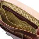 Mantova Leather Multi Compartment TL SMART Briefcase With Flap Brown TL142068