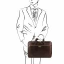 Caserta Document Leather Briefcase Dark Brown TL142070