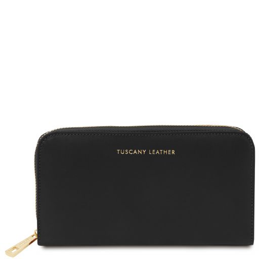 Venere Exclusive zip Around Leather Wallet Black TL142085