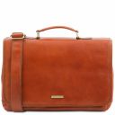 Mantova Leather Multi Compartment TL SMART Briefcase With Flap Мед TL142068