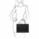 Letizia Shopping Tasche aus Leder Schwarz TL142040
