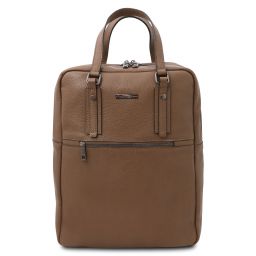 TL Bag 2 Compartments soft leather backpack Темный серо-коричневый TL142136