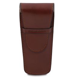 Elegante porta penne 2 posti/porta orologio in pelle Marrone TL142130