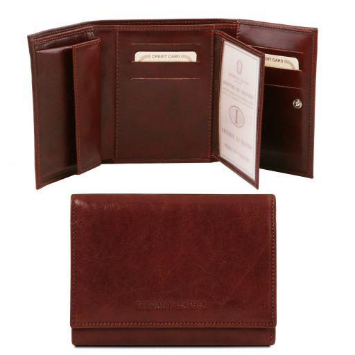 Эксклюзивный кожаный бумажник для женщин Коричневый TL140790