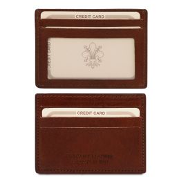 Elégant porte cartes de credit en cuir Marron TL140805