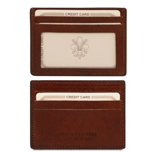 Exclusive Leather Credit/business Card Holder Brown TL140805
