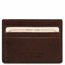 Elegante Porta Tarjetas de Credito en Piel Marrón oscuro TL141011