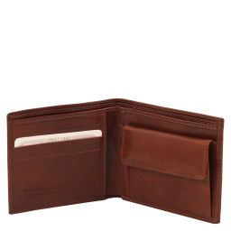 Elégant Portefeuille en Cuir Pour Homme Avec 2 Volets et Porte Monnaie Noir TL140761