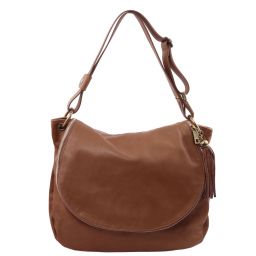 TL Bag Soft Leather Shoulder bag With Tassel Detail Cinnamon TL141110