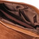 TL Bag Sac Bandoulière Besace en Cuir Souple Avec Pompon Cannelle TL141110