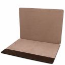 Leather Desk pad With Inner Compartment Dark Brown TL142054