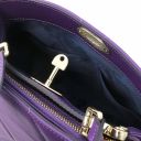 TL Bag Handtasche aus Weichem Leder im Steppdesign Lila TL142132
