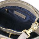 TL Bag Handtasche aus Weichem Leder im Steppdesign Grau TL142132