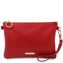 TL Bag Soft Leather Clutch Lipstick Red TL142029