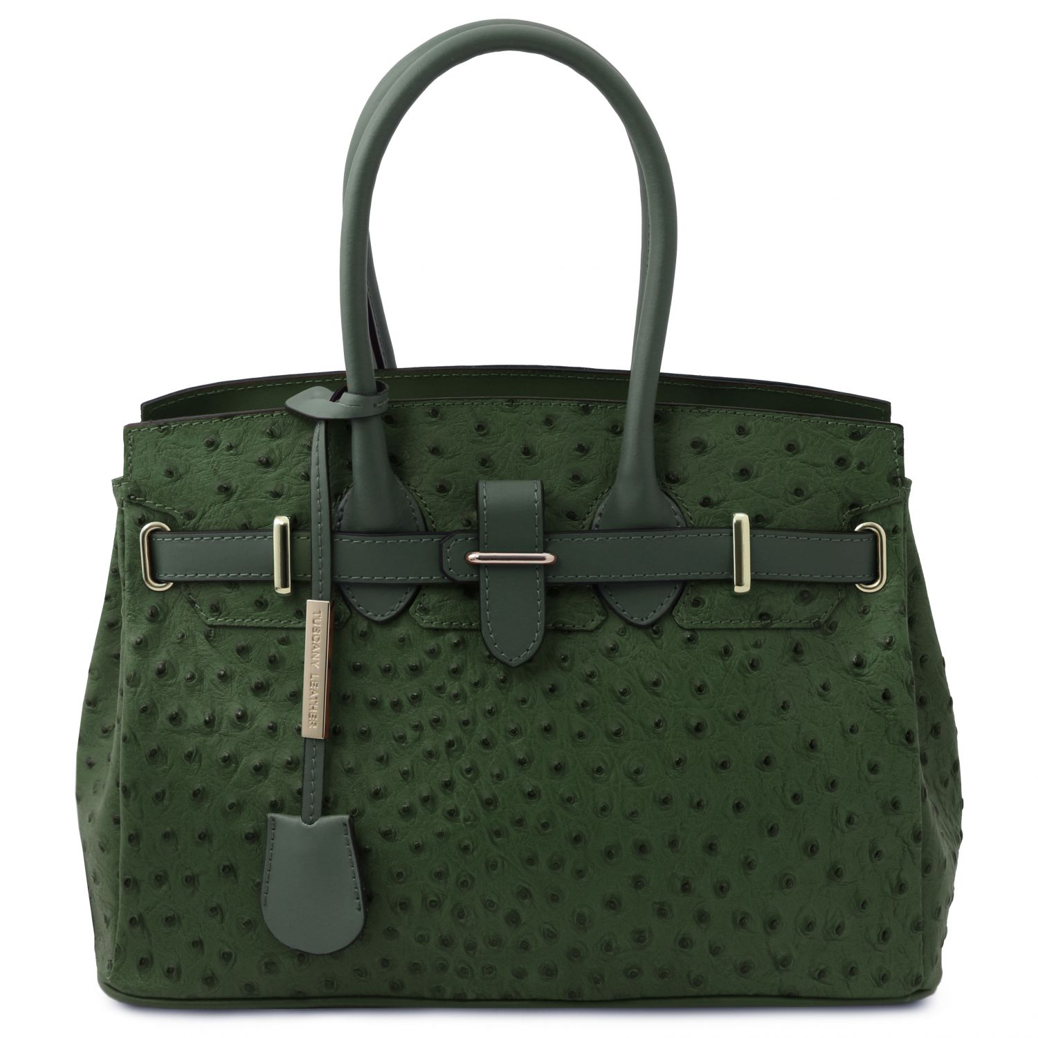 Tuscany Leather TL Bag Handbag in Ostrich-Print Leather