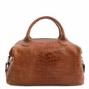 TL Bag Croc Print Soft Leather Maxi Duffle bag Cinnamon TL142121