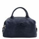 TL Bag Croc Print Soft Leather Maxi Duffle bag Темно-синий TL142121