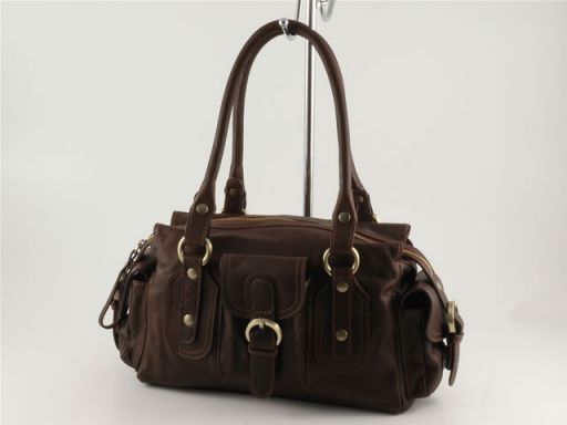 Dalila Leather Lady bag Темно-коричневый TL100439