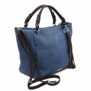 TL Bag Woven Printed Leather Shopping bag Dark Blue TL142066