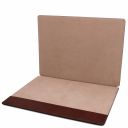 Premium Office Set Sottomano da Scrivania con Ribalta, Tappetino per Mouse e Vuotatasche in Pelle Marrone TL142162