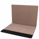 Premium Office Set Sottomano da Scrivania con Ribalta, Tappetino per Mouse e Vuotatasche in Pelle Nero TL142162