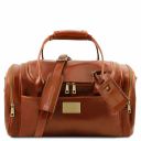 TL Voyager Reisetasche aus Leder mit 2 Reissverschluss Seitentaschen - Klein Honig TL142142